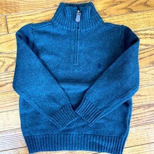 Boys, Ralph Lauren 1/2 Zip Sweater, Charcoal, size 5.